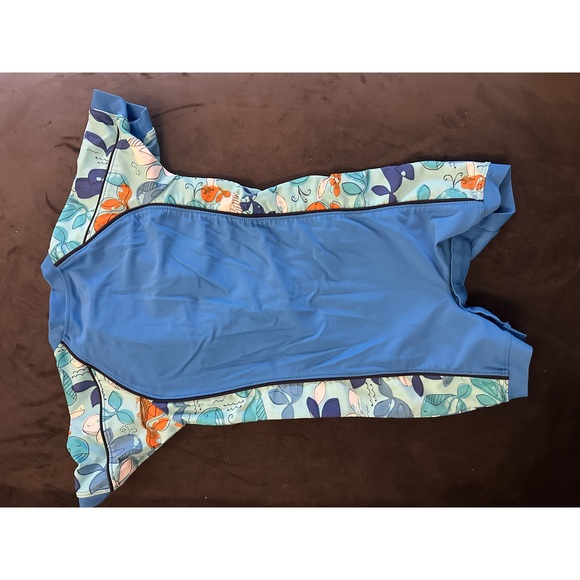 5/$10 Swimsuit/rashguard 24 months blue and orange - Picture 3 of 3